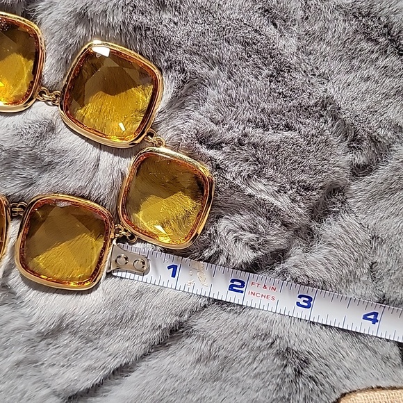 KATE SPADE New York RARE huge GOLDEN CITRINE baubles NECKLACE - Picture 8 of 11